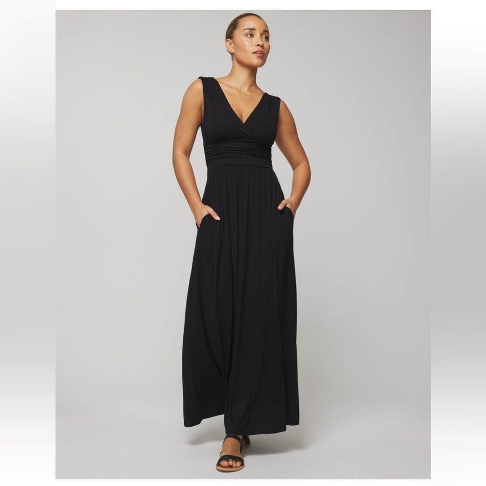 Soma Soft Jersey Maxi Bra Dress with pockets Size M Black